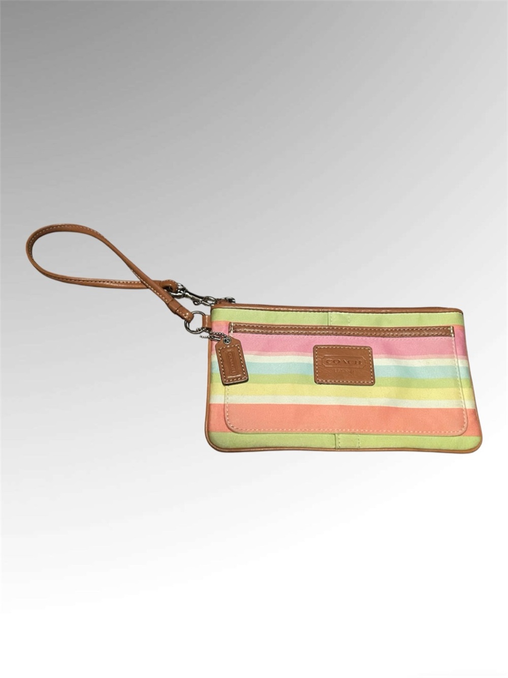Coach Y2K Pastel Multistripe Wristlet/Wallet Bag